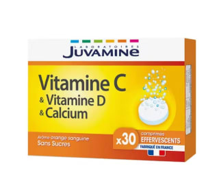 Boîte de Juvamine Vitamine C & Vitamine D & Calcium 30 à 6,12€