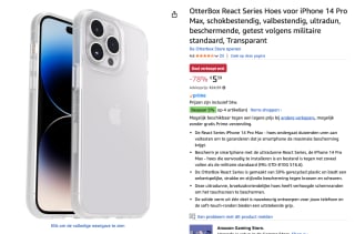 OtterBox React hoesje - Geschikt voor iPhone 14 Pro Max - Transparant voor €5,59 bij