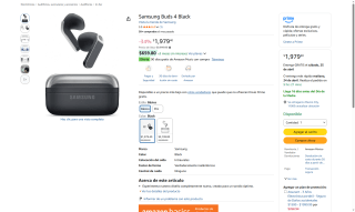 Audífonos Samsung Buds 4 por $1,979 | Oferta Amazon