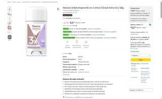 Rexona Clinical Extra Dry 58g por $32 | Amazon