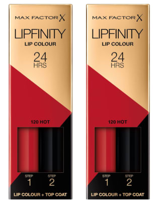 2 x Max Factor LipFinity Lip Colour Lipstick Pintalabios, Tono: 120 Hot por 11.93€