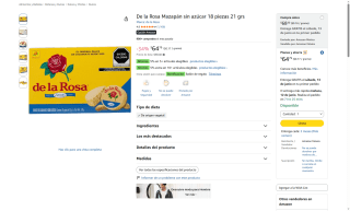 Mazapán sin Azúcar 18x21g por $65 | Oferta Amazon