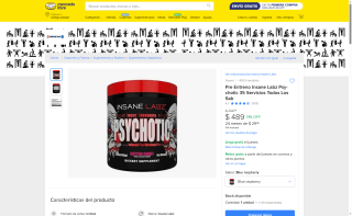 Pre Entreno Psychotic 35 Servicios por $489 | Oferta Mercado Libre