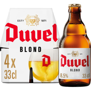 Duvel Blond 4-pack voor €3,96 bij Albert Heijn