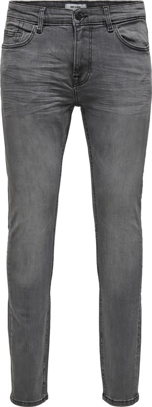 Only & Sons Skinny Jeans 'Warp' in Grey Denim voor €12 bij Bol