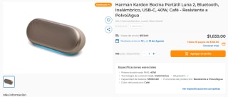 Parlante Harman Kardon Luna 2 por $1,659 en CyberPuerta