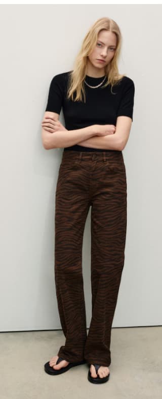 Jeans rectos estampado cebra por 15.99€