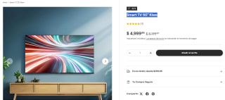 Smart TV 50" Kiwo por $4,250 | Waldo's (Mercado Pago)