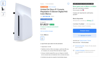 Disco PS5 Slim 32GB Blanco por $1,672 | Oferta Mercado Libre