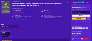 1 Mes de Xbox Game Pass Ultimate por $152 | Eneba