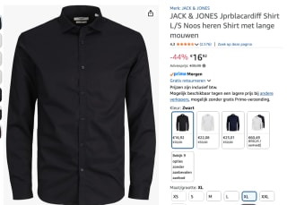 Jack & jones heren overhemd voor €16,92 bij Amazon