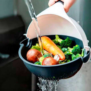 Bowl Cortador Rallador d/Verduras Multifuncional 9 en 1 Simplit Blanco $9.990 abc, cl