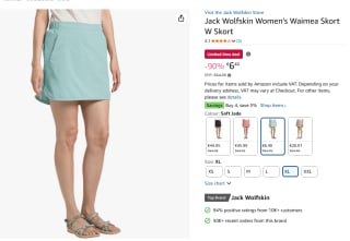 Jack Wolfskin Waimea Skort (XL) voor €6,40 bij Amazon