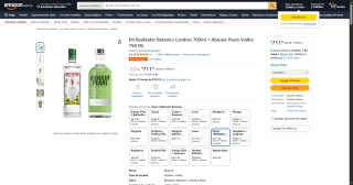 Kit Beefeater Botanics Londres 700ml + Absolut Pea por $712 | Descuento Amazon