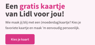 Verstuur een gratis kaartje, incl. postzegel via Kaartje2Go! met de Lidl plus app