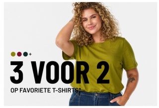 3 halen 2 betalen op geselecteerde T-shirts bij Zizzi