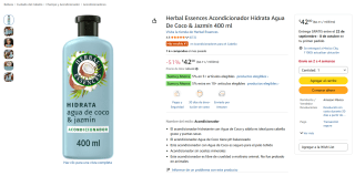 Herbal Essences Acondicionador Hidrata Agua De Coco & Jazmín 400ml por $42 en Amazon