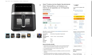 Freidora Oster 6L por $1,080 | Oferta Amazon
