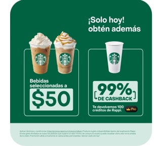 99% de Cashback en Starbucks | Rappi Pro | Hasta $100