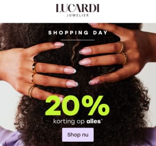 20% korting op bijna alles bij Lucardi
