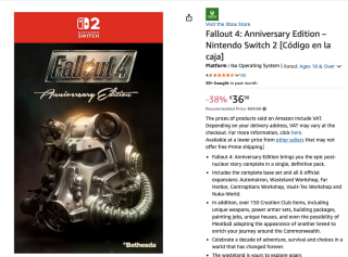 Fallout 4 Anniversary Edition (Code in a Box) voor €36,90. bij Amazon