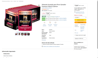 Ganador Premium Sabor Pollo y Salmón 22x100g por $154 | Amazon