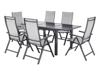 LIVARNO® Table de jardin + Lot de 6 fauteuils en aluminium Houston à 534,99€