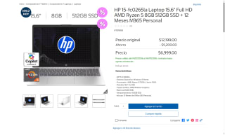 Laptop AMD Ryzen 5 8GB 512GB por $6,999 | Oferta Costco
