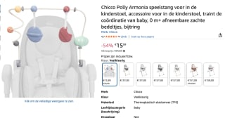Chicco Polly Armonia Speelboog - Regenboog Neutre voor €15,99 bij Amazon