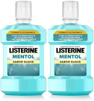 Listerine Mentol Sabor Suave (2 x 1 L), enjuague bucal por 7.25€