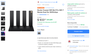 Router Huawei Wifi Be3 Pro por $933 | Mercado Libre