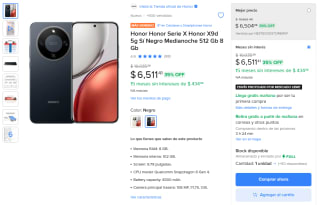 Honor X9d 5G 512GB por $6,511 | Mercado Libre