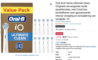 Oral-B iO Ultimate Clean Opzetborstels 10 stuks voor €41,99 bij Amazon