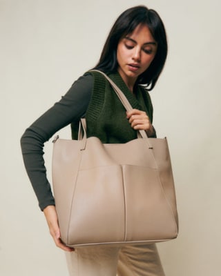 Bolso shopper grande color beige por 15€