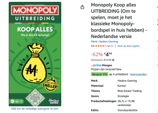 Hasbro Monopoly Koop Alles uitbreidingsspel voor €4,99 bij Amazon