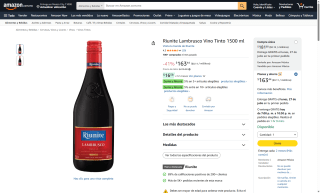 Vino Tinto Lambrusco Riunite 1.5L por $163 | Oferta Amazon