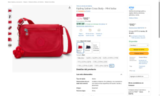 Mini Bolsa Cruzada Kipling Sabian por $593 | Oferta Amazon