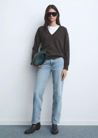 Mango Outlet Jeans Matilda Rectos Tiro Medio Azul por 9,99€