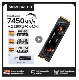 MOVESPEED 1TB SSD NVMe M.2 2280 por 60,04€