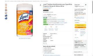 Lysol Toallas Desinfectantes 80 pzas por $54 | Oferta Amazon