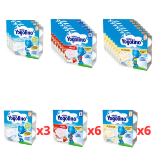 Nestlé Postre lácteo Yogolino 15x100 ml (3x Natural/6x Plátano/6x Fresa) por 16.99€