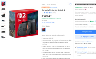 Nintendo Switch 2 por $8,632 en Mercado Libre con HSBC