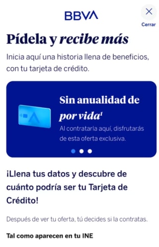 Tarjeta de Crédito BBVA Sin Anualidad de Por Vida | Clientes Nuevos