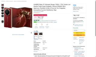 HUAWEI Mate XT Ultimate Design 1TB por $36,119 | Amazon