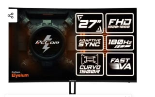 PcCom Monitor Gaming 27" Fast VA FHD 180Hz Adaptive Sync Curva por 109.99€