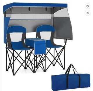 Chaise de Camping Extérieur Pliante 2 Places COSTWAY à 97,79€