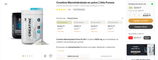Creatina Monohidratada en Polvo Alta Pureza por $281 | B Life