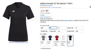 adidas Entrada 22 Tee dames T-Shirt voor €9,20 bij Amazon