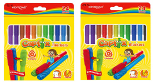 2 Packs de 24 Rotuladores Capfix KEYROAD Lavables y Ergonomicos para Niños por 5€