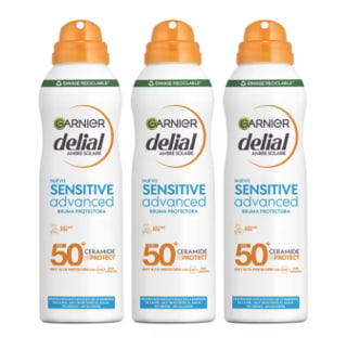 Garnier 3 botes Delial Sensitive Advanced Bruma Protectora IP50+ de 150ml por 13.86€